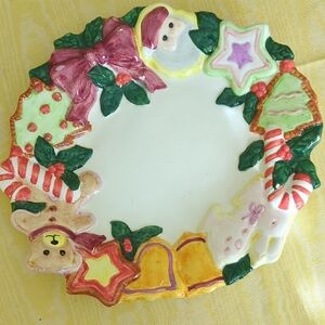 Christmas Cookie Ceramic Plate.